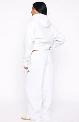 Through Thick And Thin Wide Leg Sweatpants Grey Marle