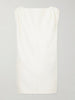 Gathered wool and silk-blend midi dress