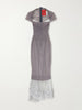 Cloudy Border lace-trimmed midi dress