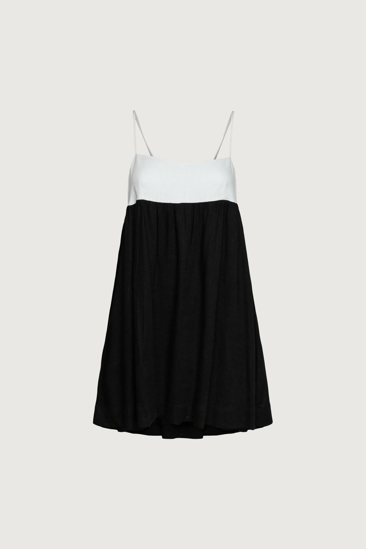CONTRAST BABYDOLL MIDI DRESS