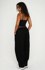 Know What You Want Barrel Leg Sweatpants Black