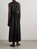 Gathered organic cotton-poplin midi dress