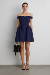 OFF THE SHOULDER CORSET MINI DRESS
