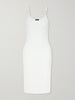 Horsebit-detailed jersey midi dress