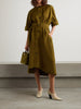 Cotton-canvas midi dress