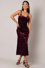 Red Maxi Dress Sleeveless Scoop Neck Burn Out